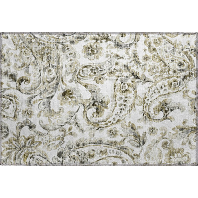 Tapis brun Prisco lavable à la machine de qualité supérieure