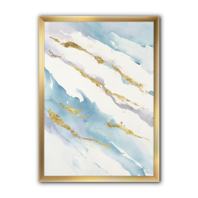 " Abstract Drift V2 ", 46" H x 36" W x 1.5" D, Gold Frame