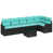 Coussin bleu / cadre noir est en rupture de stock