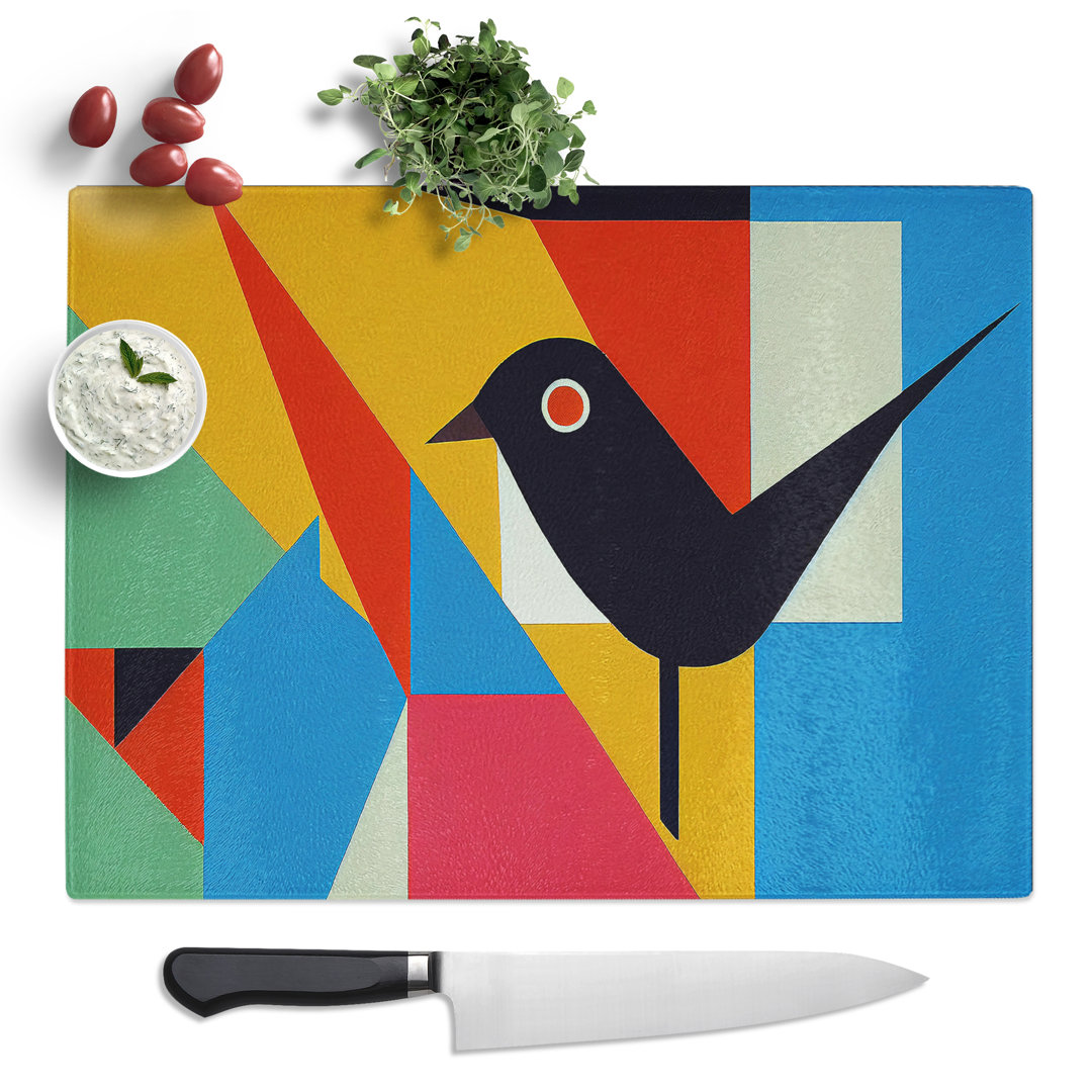 Illuminating Abstract Bird  Glass Chopping Board