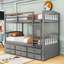 Lit superposé en bois à 3 tiroirs avec lit gigogne simple Donnelsville par Harriet Bee-70998181