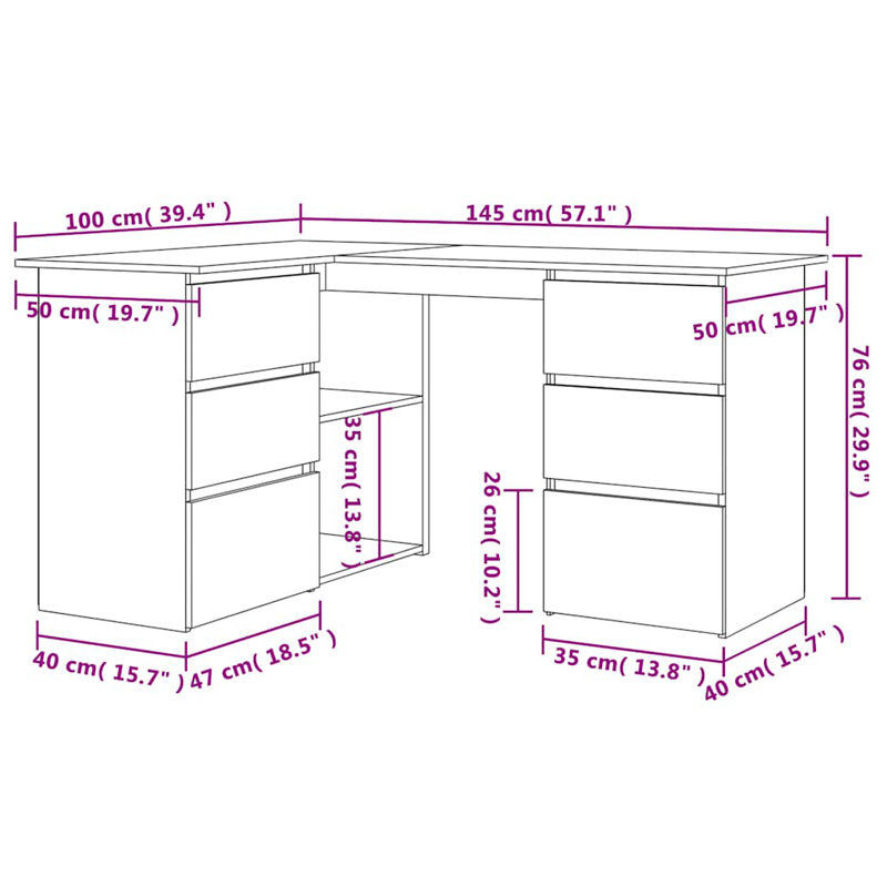 Abdirizaq Corner Computer Desk, Black