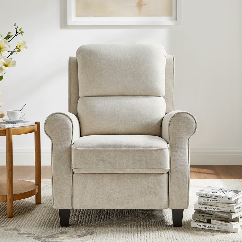 Fauteuil inclinable de 34,6 po avec dossier réglable et repose-pieds, Lin avoine