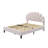 Upholstered Platform Bed with Flower Pattern Velvet Headboard-875723956-875723957