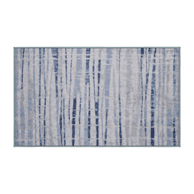 Tapis bleu lavable à la machine