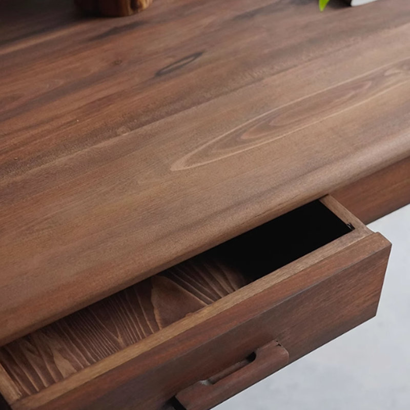 Bureau en bois massif de style rustique en acajou