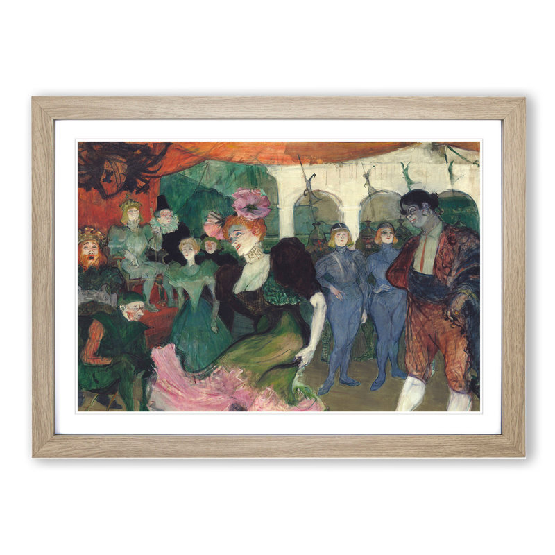 Dancing the Bolero by Henri de Toulouse-Lautrec - Picture Frame Painting, 48cm H x 65cm W x 2cm D, Oak Framed