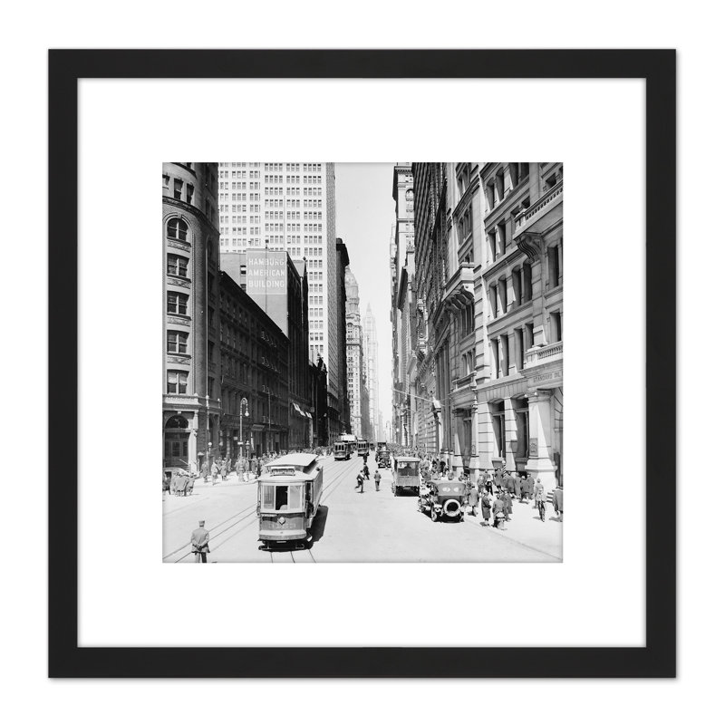 New York City Street View 1916 Vintage 1 Piece Single Picture Frame Wall Art