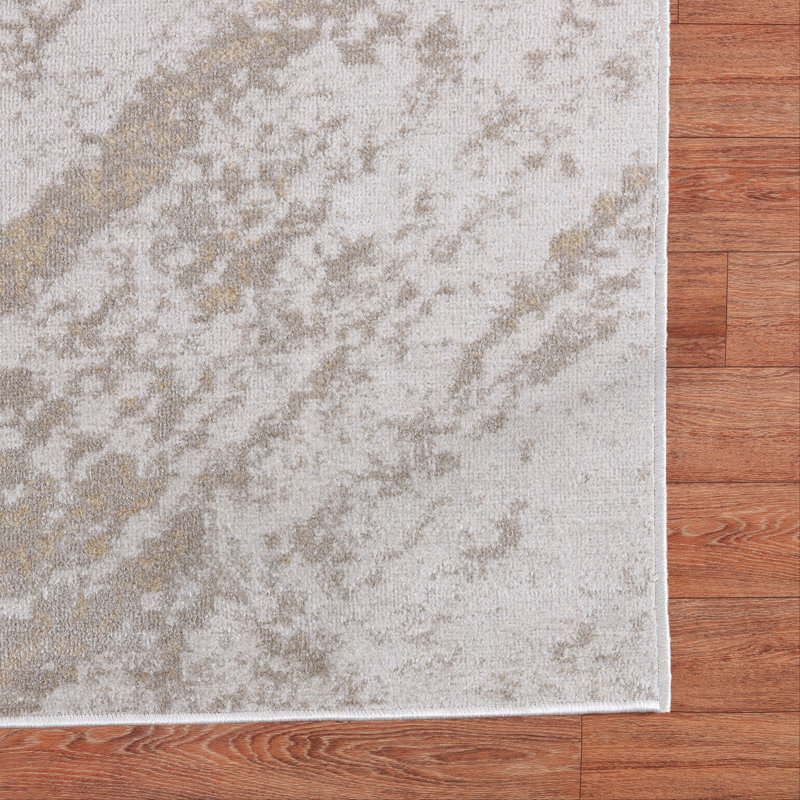 Machine Washable Austin Ivory/Beige Rug, Rectangle 7'10" x 10'