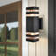 Applique murale d'extérieur en aluminium noir mat Brehan