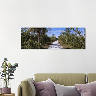 Dirt Road Passing Through A Forest, Indigo Trail, J.N. Ding Darling National Wildlife Refuge, Sanibel Island, Florida, USA - Wrapped Canvas Panoramic Print