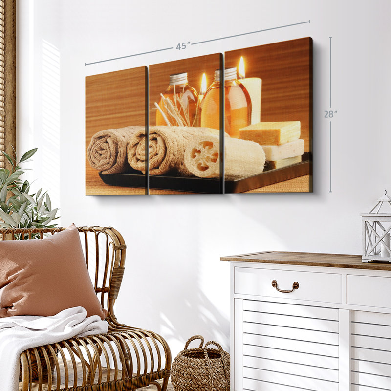 «Spa traitement Essentials» sur toile, H 28 po x l 45 po x P 1,25 po