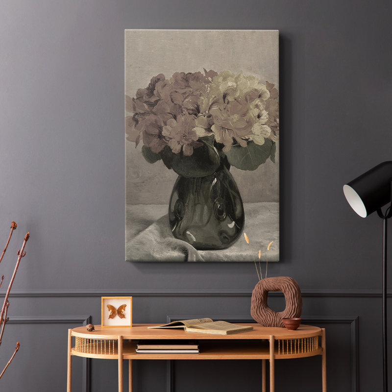 Imprimé floral rétro XLVII - galerie Cavas, H 18 po x l 12 po