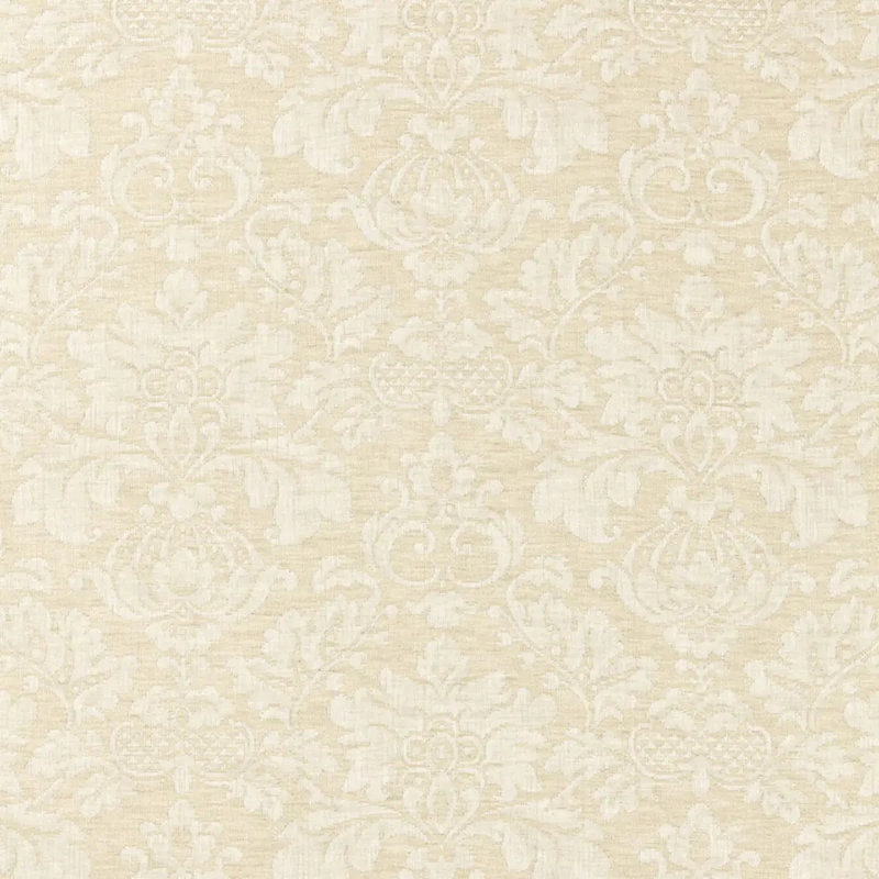 Montisi Linen Damask Fabric, Buttermilk
