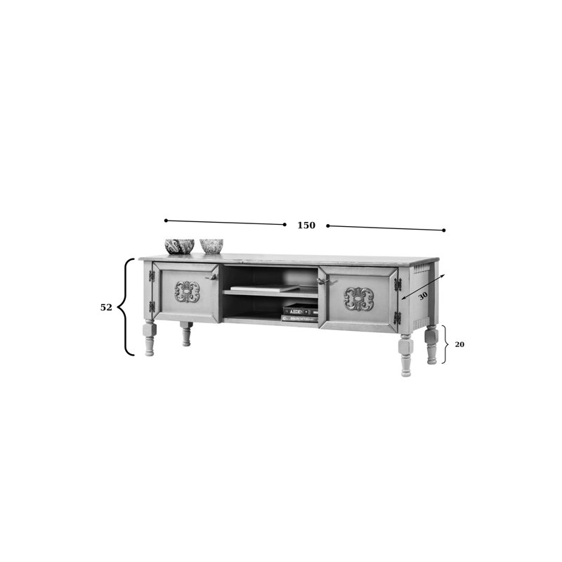 Keikei Unfinished TV Stand, Yellow