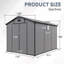 Remise de rangement extérieure en plastique 8 x 10 pi - Remise à outils verrouillable en résine avec fenêtre et plancher-123794634