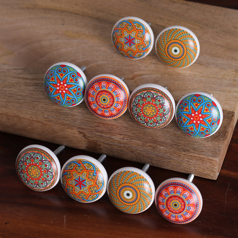 Novica Handmade Moroccan Style Ceramic Knobs