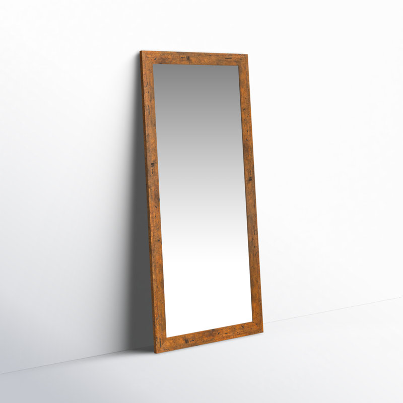 Miroir en verre Lundeen, H 70,5 po x l 32 po, Noyer clair
