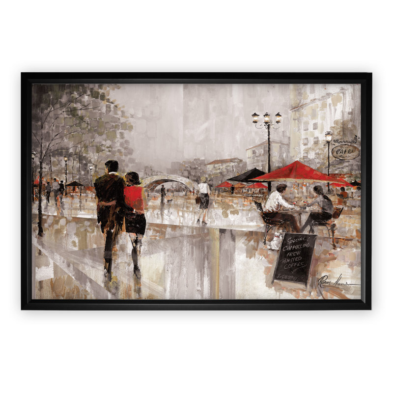 Reproduction sur toile « Charm » Arianie, H 24 po x l 30 po, Impression encadrée avec passe-partout, Noir