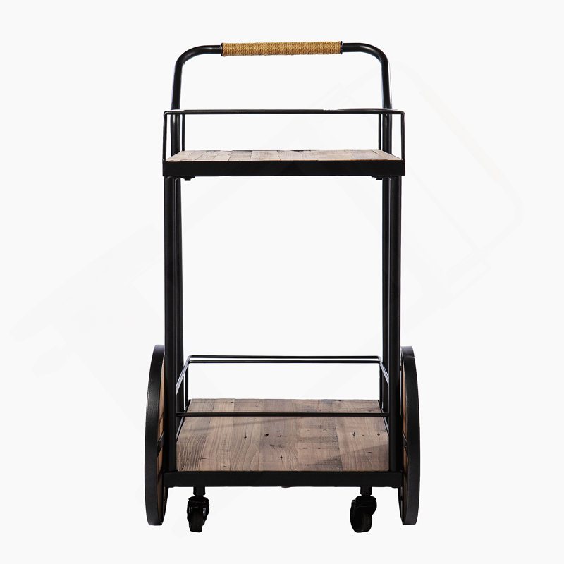 Chariot-bar en bois récupéré Pemton