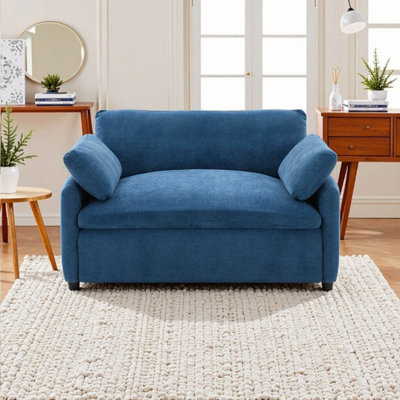 Fauteuil simple en chenille avec assise large, structure en bois massif, pieds en plastique