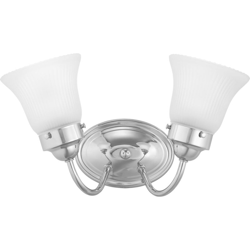 Éclairage de salle de bain à intensité variable 2 lumières Searfoss, Chrome poli