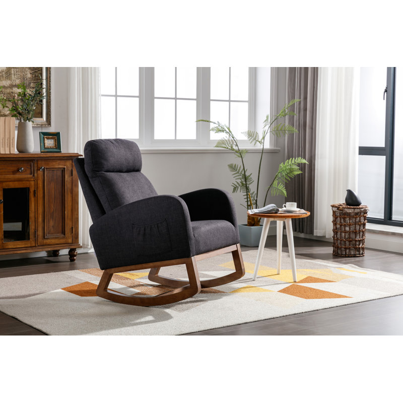 Chaise de chambre de bébé à bascule avec dossier haut pour le salon, Noir