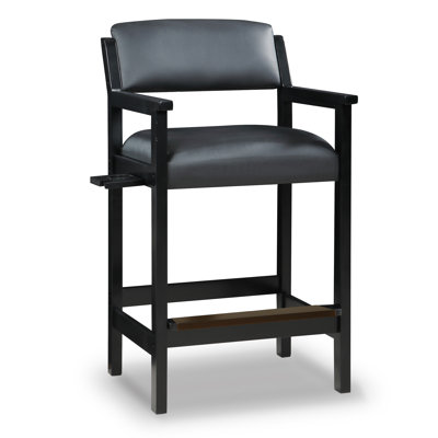 Tabouret de billard Hathaway Cambridge Spectator Chair - Noir, avec assise rembourrée, repose-pieds et rangement - 63,5 cm L x 57 cm l x 112,4 cm H, hauteur du siège 77,5 cm - Accessoires et décoration pour table de billard