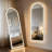 Mirror Full Length,Dimmable Arched Full Length Mirror With LED Lights, Floor Mirror With Stand, Wall Mounted Mirror For Bedroom-1164112035