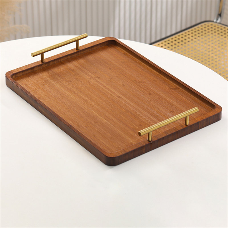 Plateau en bois de bambou, H 1,97 po x l 11,81 po x P 15,75 po