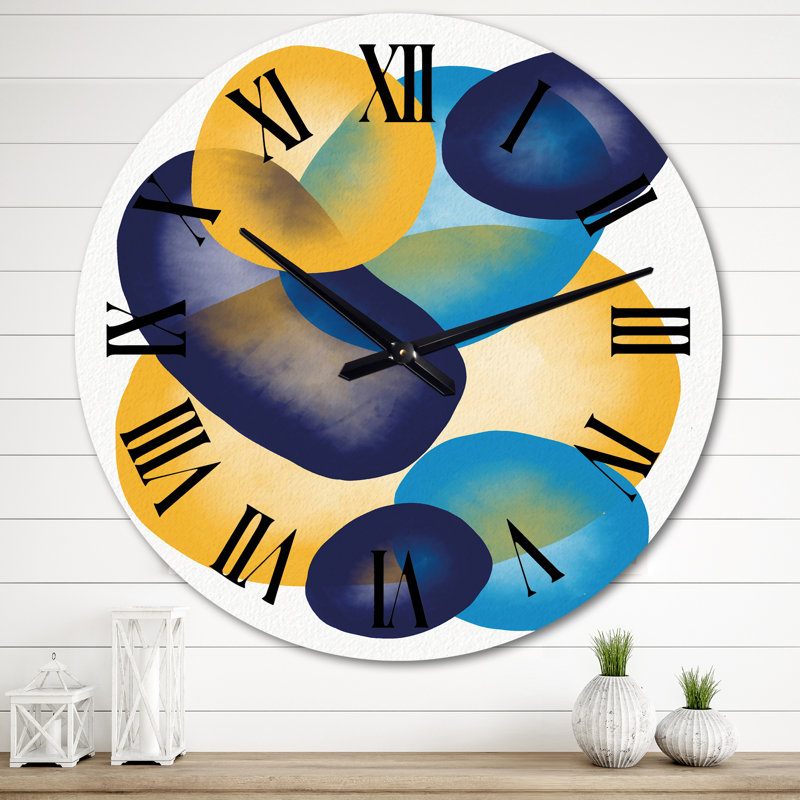 Horloge murale abstraite formes organiques rétro, Très grand