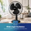 GEEPAS 12" Table Fan | Electric Portable Worktop Desk Fan with 3 Speeds 3 Blades, Adjustable Tilt Wide Angled Oscillation | Powerful Cooling Airflow for Home Office | 1 Year Warranty, 35W