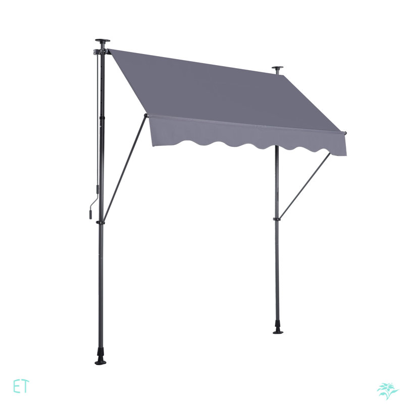 Auvent rétractable manuel - Pare-soleil d'extérieur sans vis de 78 po avec protection contre les rayons UV - auvent 100% polyester
