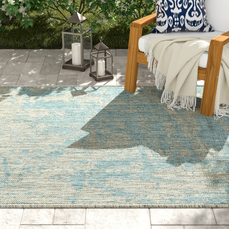 Adilynn Abstract Indoor / Outdoor Rug, Rectangle 5'3" x 7'7"