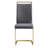 Modern 7-Piece Rectangular Faux Marble Tempered Glass Dining Set with Faux Leather C-Shaped Chairs-814021569