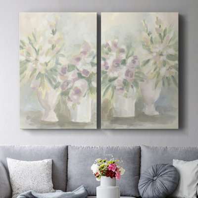 Faded Floral Fresco I-Premium Gallery Wrapped Canvas -Ready to Hang