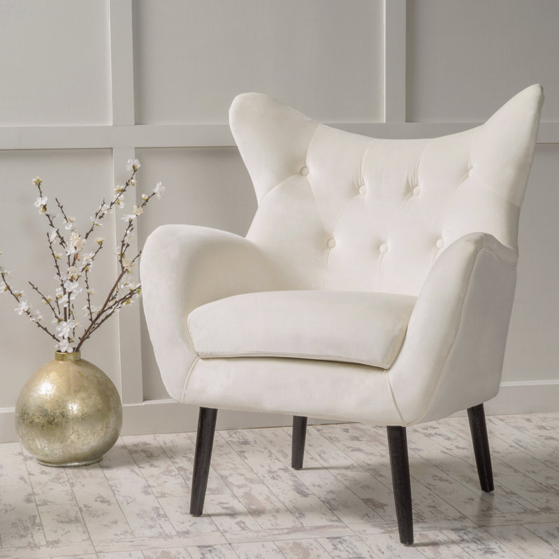 Fauteuil d'appoint avec accoudoirs, Ivoire ivoire