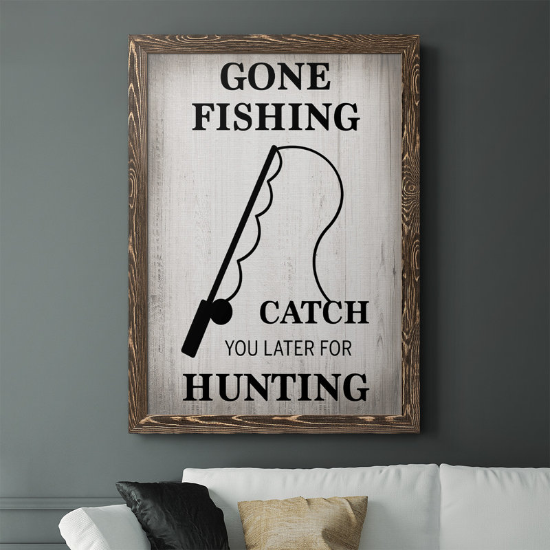 " Gone Fishing ", Walnut, 37.5" H x 27.5" W x 1" D
