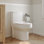Toilette compacte ADA avec double chasse à haut rendement, hauteur confortable avec réservoir ultramince et couvercle améliorés (siège inclus)