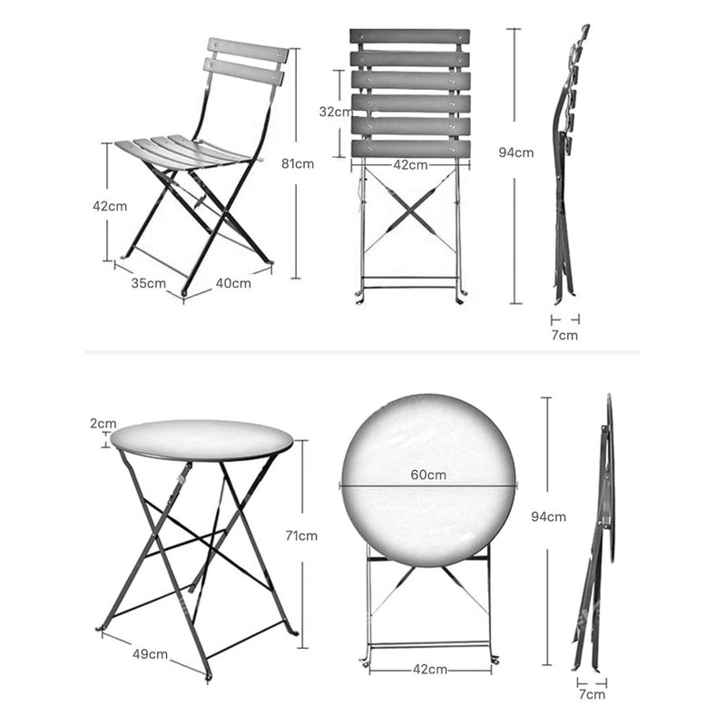 Stecy 2 - Person Patio Dining Set Round Table