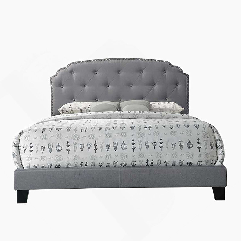 Grey Upholstered Queen Bed