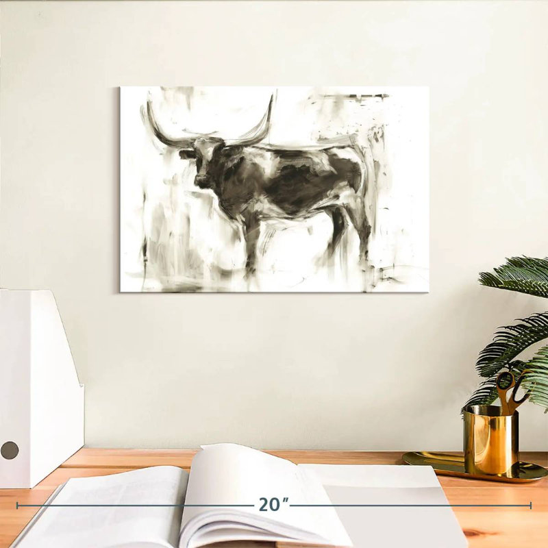Longhorn Study I, 8" H x 12" W