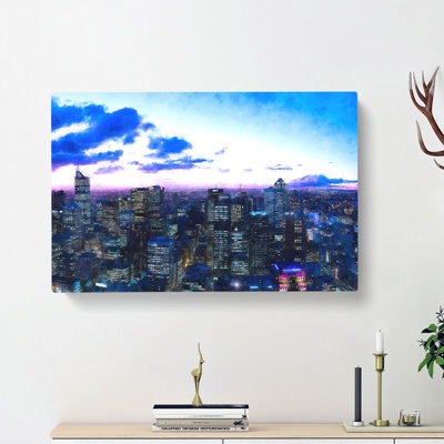 Melbourne Australia Skyline At Dusk - Wrapped Canvas