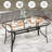 Patio Outdoor Table W/ 1.69″  Umbrella Hole, 30"x 55" Rectangular Tempered Glass Patio Dining Table For 6,  Outdoor Metal Furniture, All-weather Use, For Patio, Garden, Backyard, Poolside(black)-1633159793