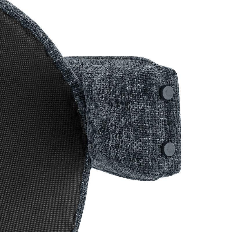 Jalesa Upholstered Barrel Chair, Black Polyester, Black