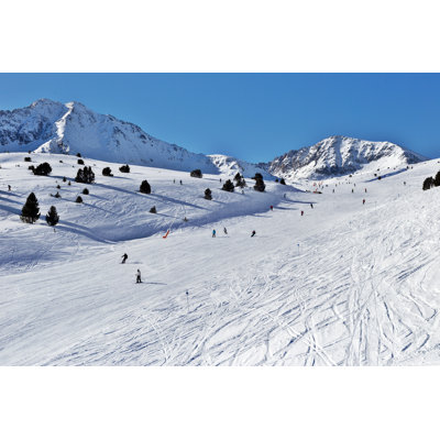 Geoghegan Ski Slope with Skiers 1 Piece Wrapped Canvas Wall Art