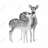 Fawns love - 32"x32" art on canvas