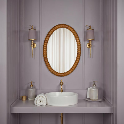 Miroir rond en bois massif Wallace