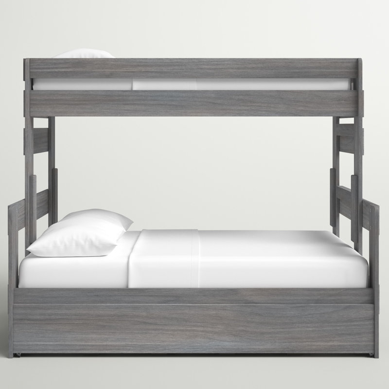 Decimus Kids Twin Over Full Bunk Bed with Trundle, Driftwood