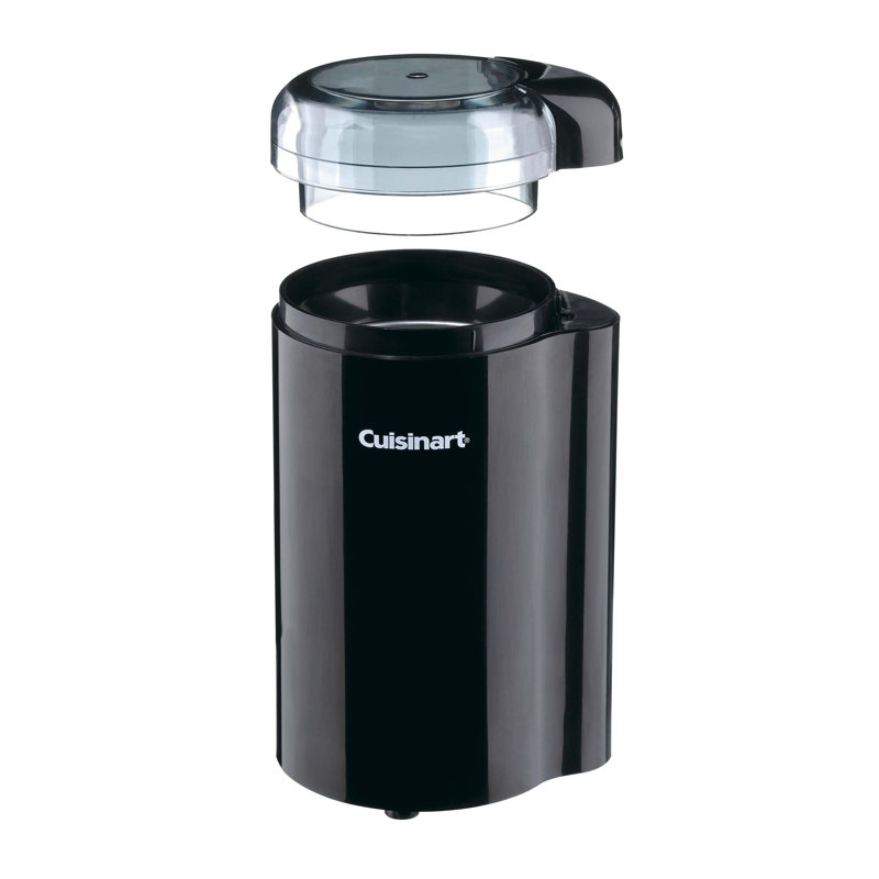 Compact Black Electric Coffee Grinder with Stainless Steel Blade